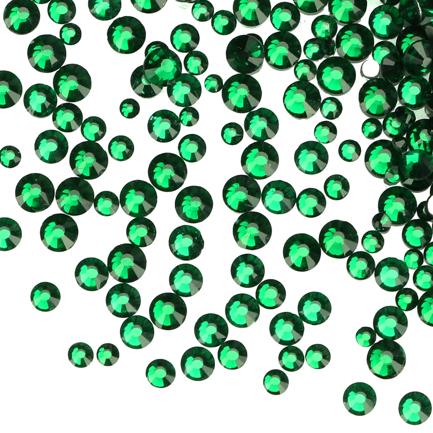 Jollin 3456pcs Flatback Rhinestones Glass Charms Diamantes Gems Stones for Nail Art 6 Size ss4~ss12 Dark Green Beauty & Personal Care Jollin
