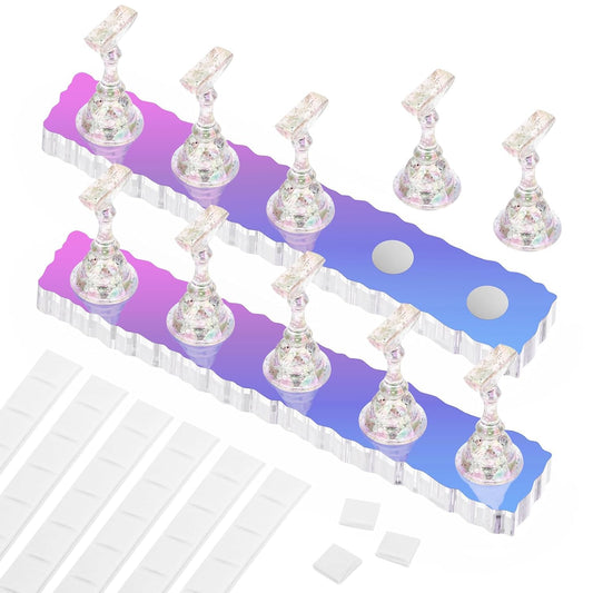 Difenni Nail Stand Acrylic Nail Art Display Stand Magnetic Nail Tips Practice Holder 54 Pcs Reusable Adhesive Putty for DIY Painting Nails Stand kit Beauty and Personal Care Difenni Default Title