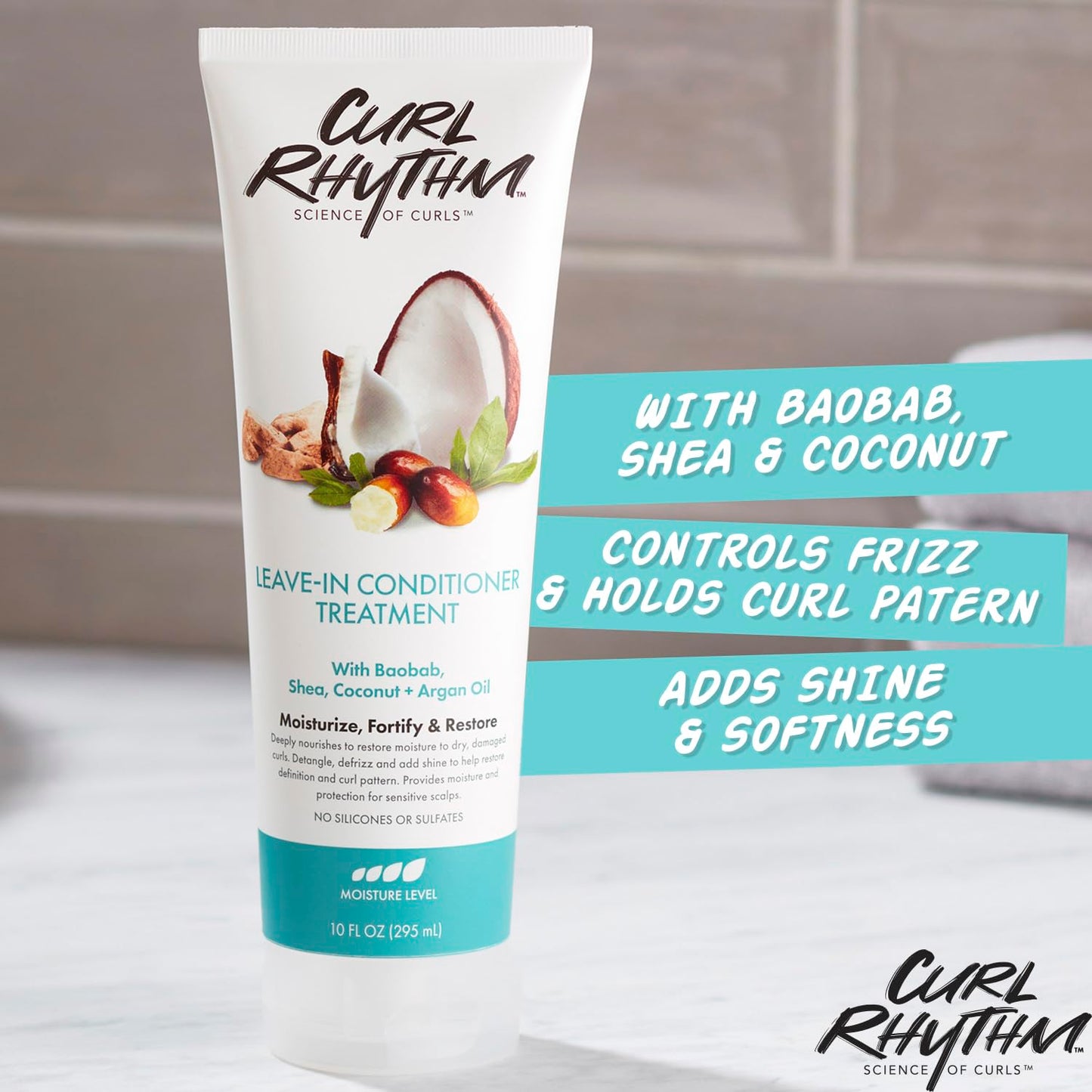 Curl Rhythm Leave-in Conditioner Treatment - Leave-in Conditioner for Curly Hair - Hair Conditioner with Shea, Coconut, and Argan Oil - 10 oz Beauty & Personal Care Curl Rhythm