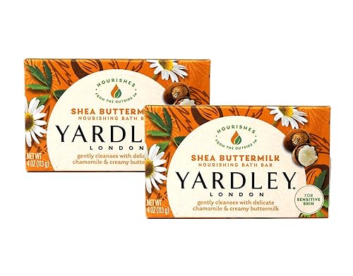 Yardley London Sensitive Skin Shea Buttermilk Bar Soap, 4.0 oz (Pack of 2) Beauty & Personal Care Yardley