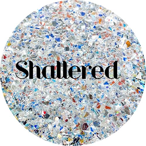 Silver Shards Irregular Cut Glitter Shape Polyester Glitter | Craft Glitter | Glitter for Arts & Crafts | Tumblers | Cosmetics | Nails | Epoxy Resin Beauty & Personal Care Glitter Heart Co.