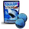 Shark Attack Bath Bombs - Cool Bath Bombs for Kids - Fun Bath Fizzers for Boys - XL Black and Blue Bath Bombs Beauty & Personal Care The Bodacious Bath Co.