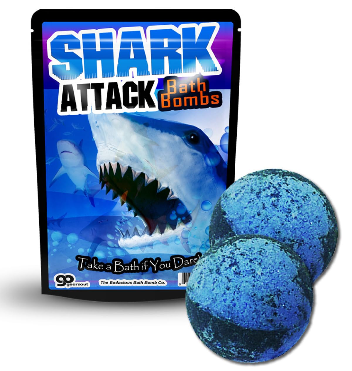 Shark Attack Bath Bombs - Cool Bath Bombs for Kids - Fun Bath Fizzers for Boys - XL Black and Blue Bath Bombs Beauty & Personal Care The Bodacious Bath Co.
