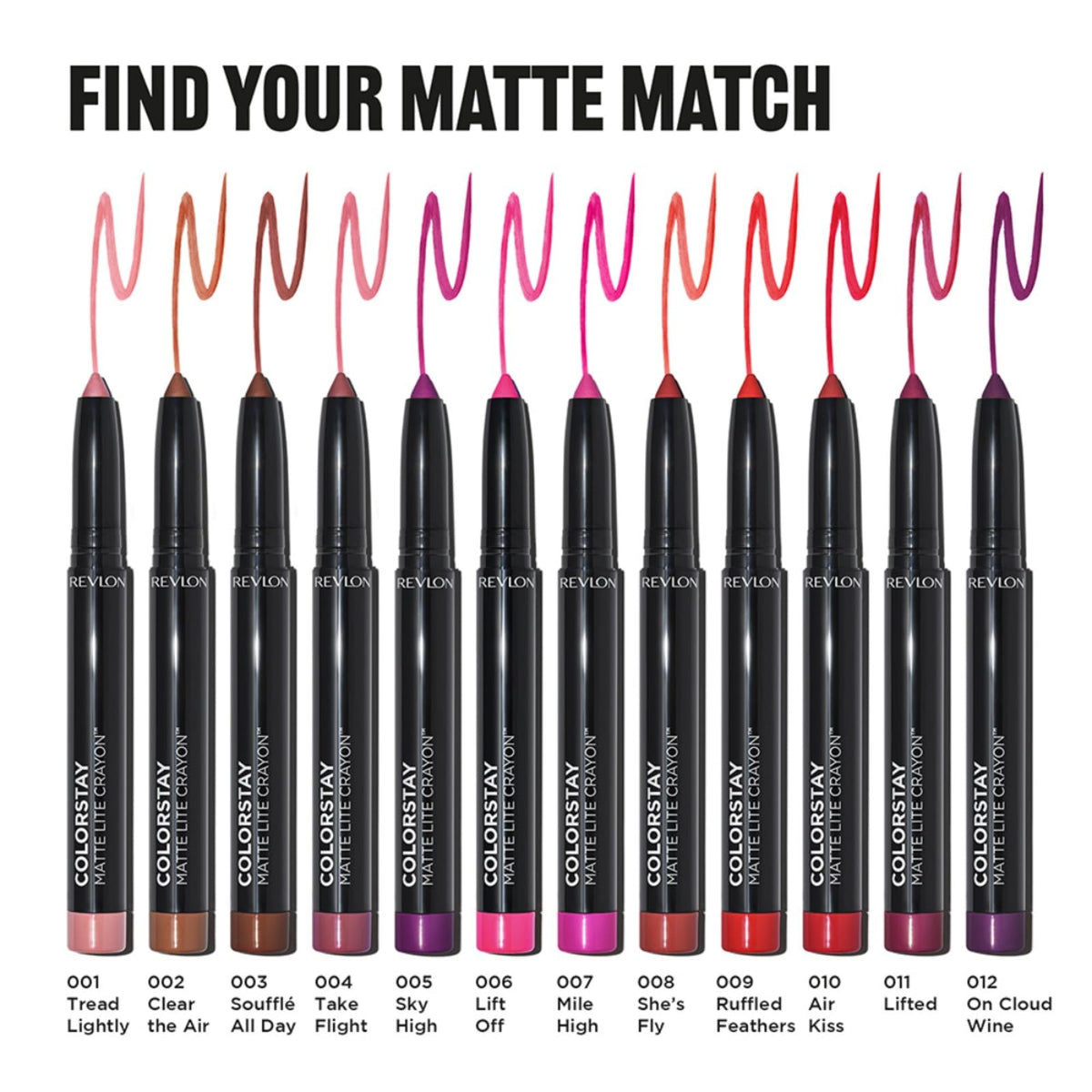 REVLON ColorStay Matte Lite Crayon Lipstick with Built-in Sharpener, Smudge-proof, Water-Resistant Non-Drying Lipcolor, 009 Ruffled Feathers, 0.049 oz Beauty & Personal Care REVLON