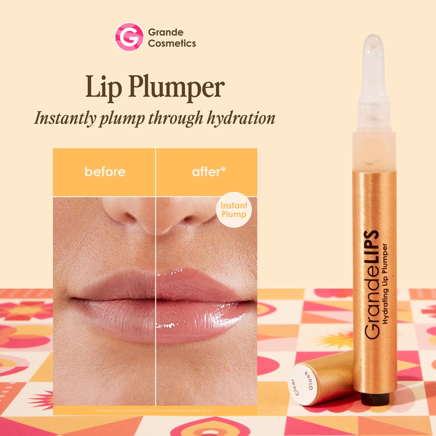 Grande Cosmetics GrandeLIPS Hydrating Lip Plumper Gloss - for Fuller-Looking, Hydrated Lips - Clear (0.084 oz) Beauty & Personal Care Grande Cosmetics