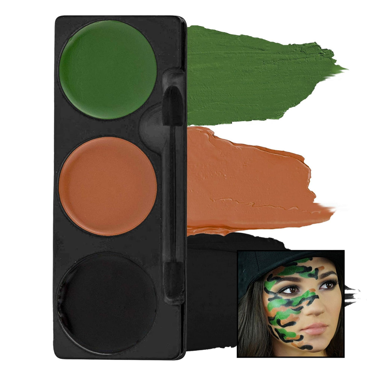 Mehron Makeup Tri-Color Halloween Makeup Palette - CAMOFLAUGE