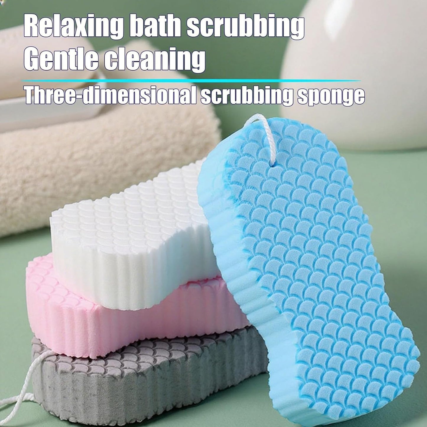 Magic Exfoliating Bath Sponge,Ultra Soft Bath Body Shower Sponge,Super Soft Exfoliating 3D Bath Sponge,Remove Calluses & Dead Skin Sponge for Shower Beauty and Personal Care Cmeilau