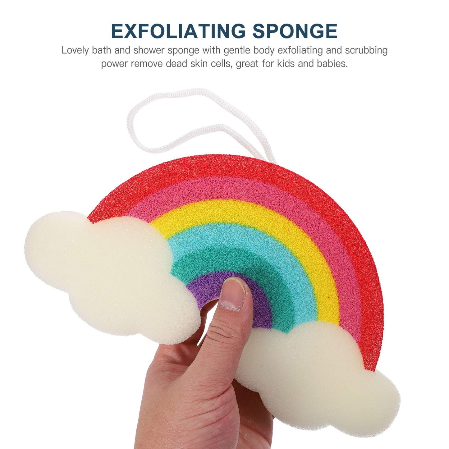 Uonlytech 2pcs Children Bath Sponge Colorful Bath Sponge Rainbow Shower Sponge for Baby Kids Toddles Infants Beauty and Personal Care Uonlytech