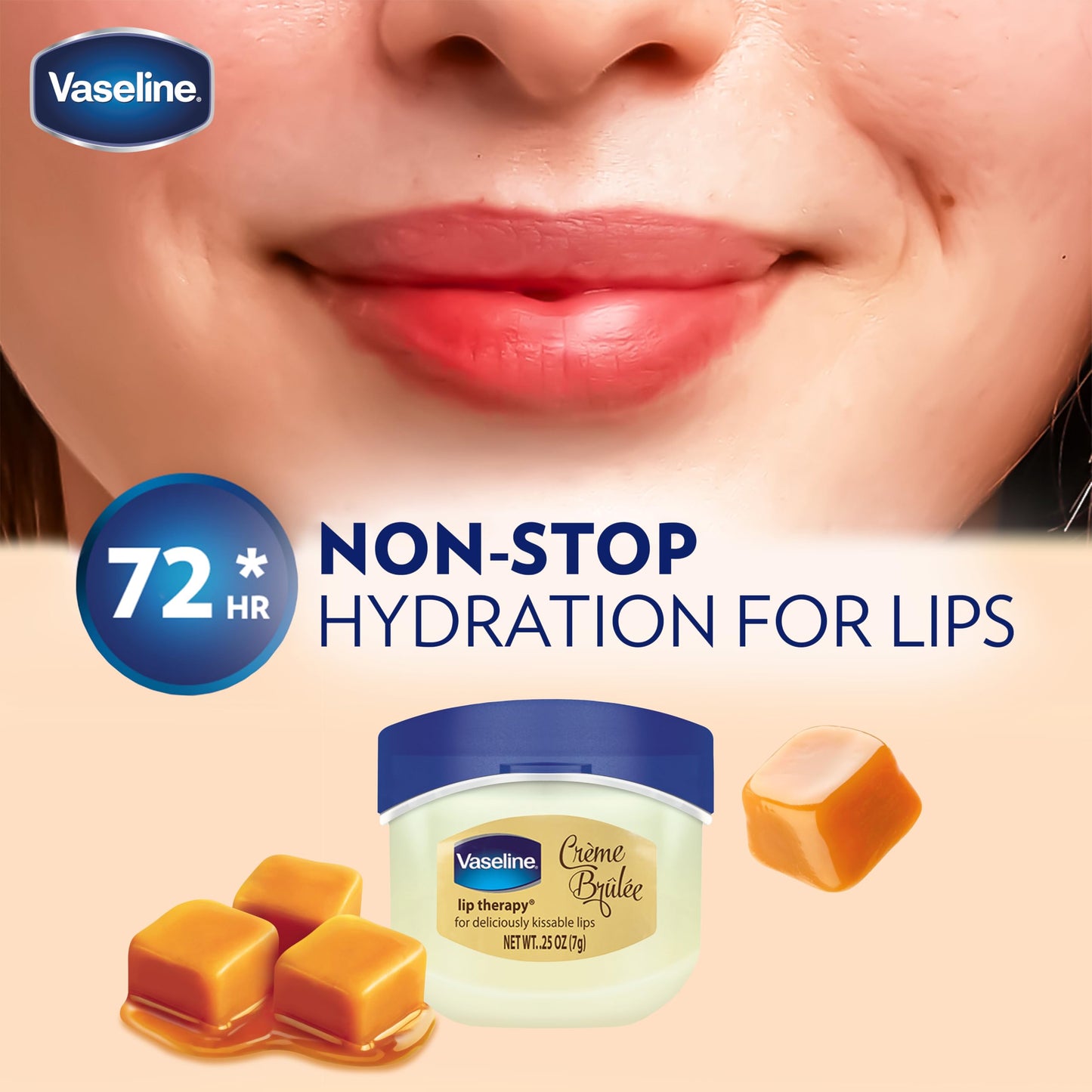 Vaseline Lip Therapy Creme Brulee 0.25 Ounce Jar (8 Pack) Disply Beauty & Personal Care Vaseline
