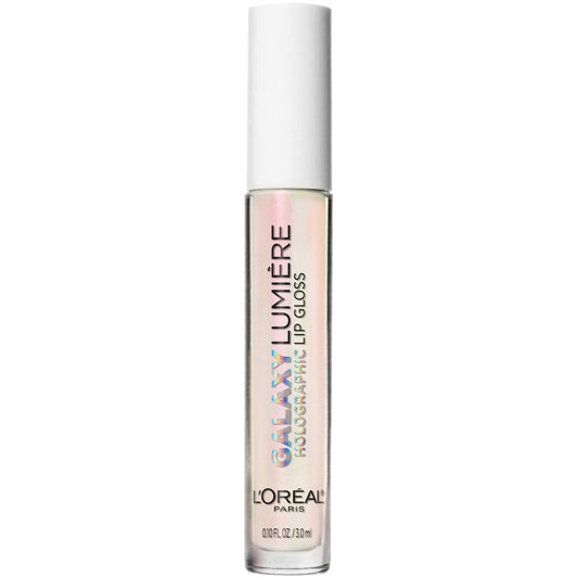 L'Oreal Paris Makeup Infallible Galaxy Lumiere Holographic Lip Gloss, Loaded with Iridescent Pearls, Wear Alone or as a Topper to your Favorite