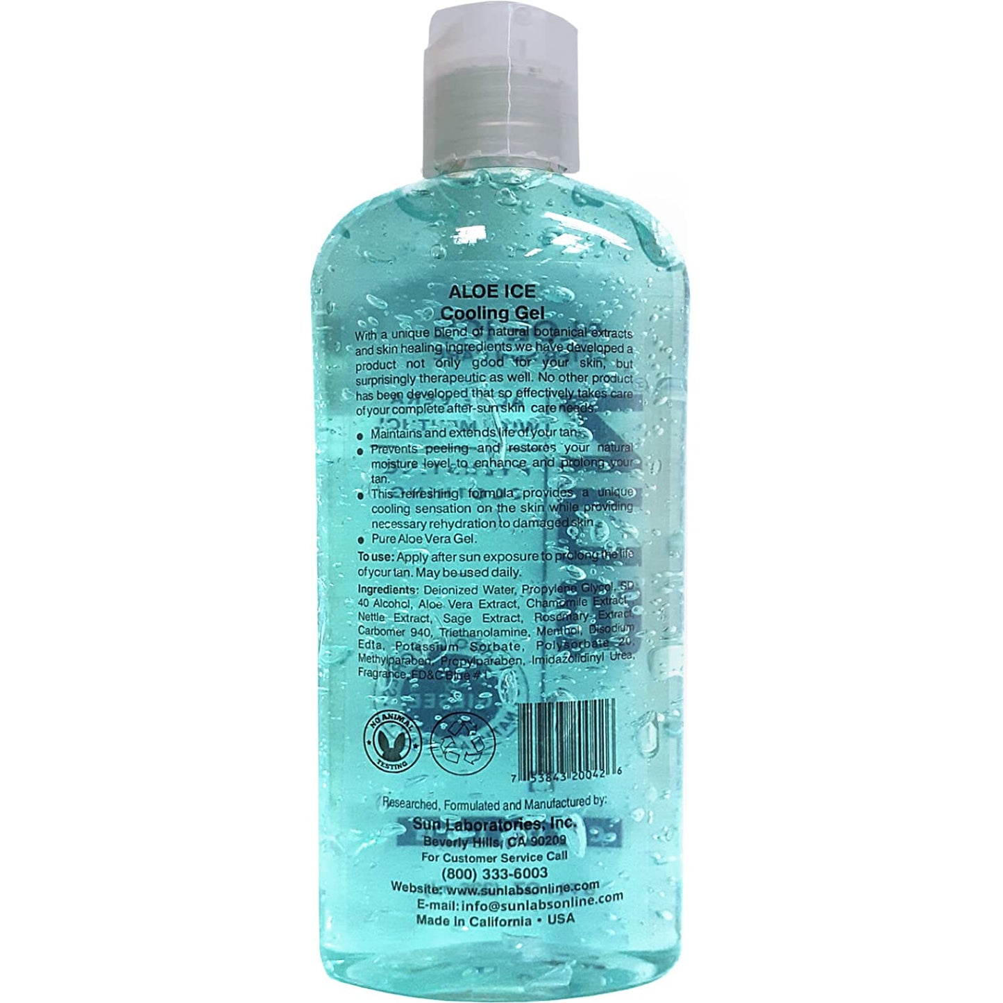 Sun Laboratories by Giesee Aloe Vera Ice Gel - Pure Organic Aloe Vera Gel, After Sun Lotion with Aloe for Sunburn Relief, Natural Aloe Vera Gel Beauty & Personal Care Sun Laboratories by Giesee