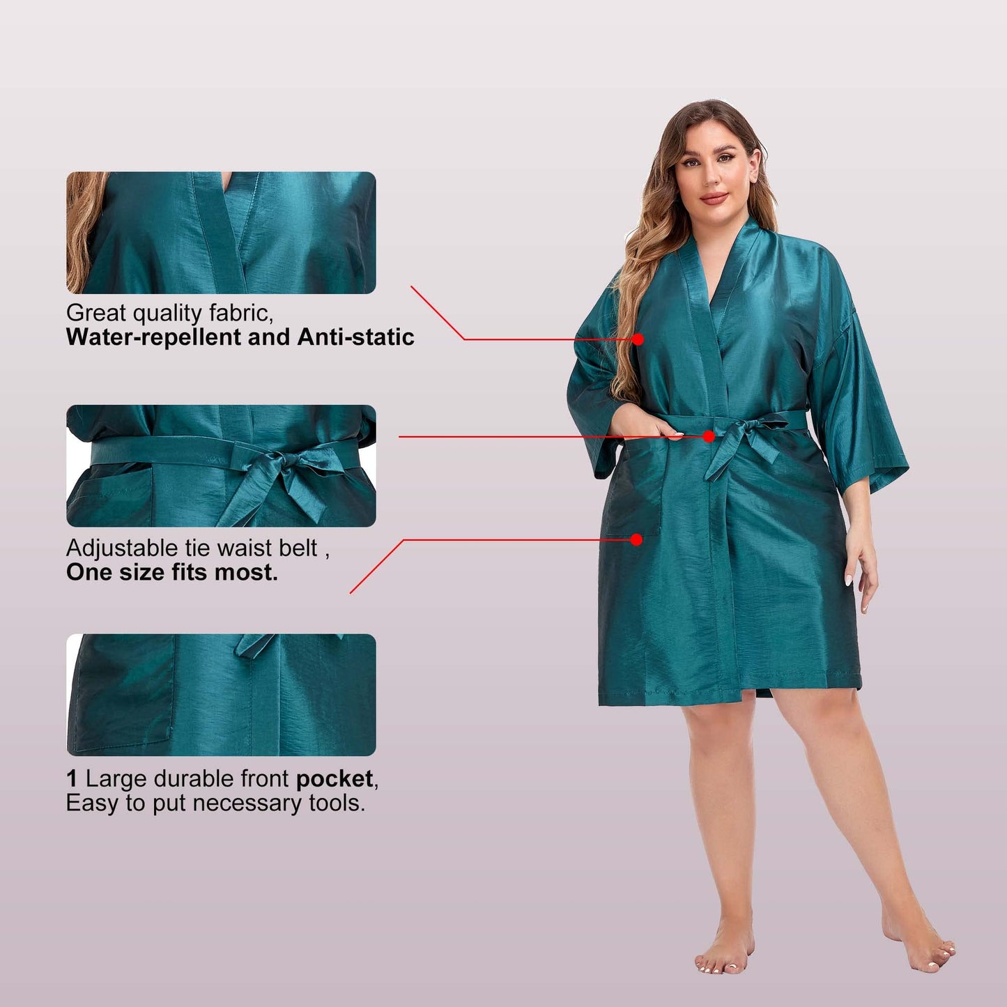PERFEHAIR Salon Client Gown Robes Cape, Hair Salon Smock for Clients- Kimono Style-(Blue) Beauty & Personal Care PERFEHAIR