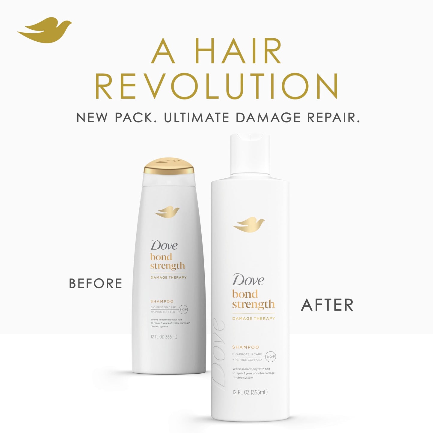 Dove Shampoo Bond Strength for Chemically Damaged Hair with Bio-Protein Care Technology and Peptide Complex 12 Fl Oz Beauty & Personal Care Dove