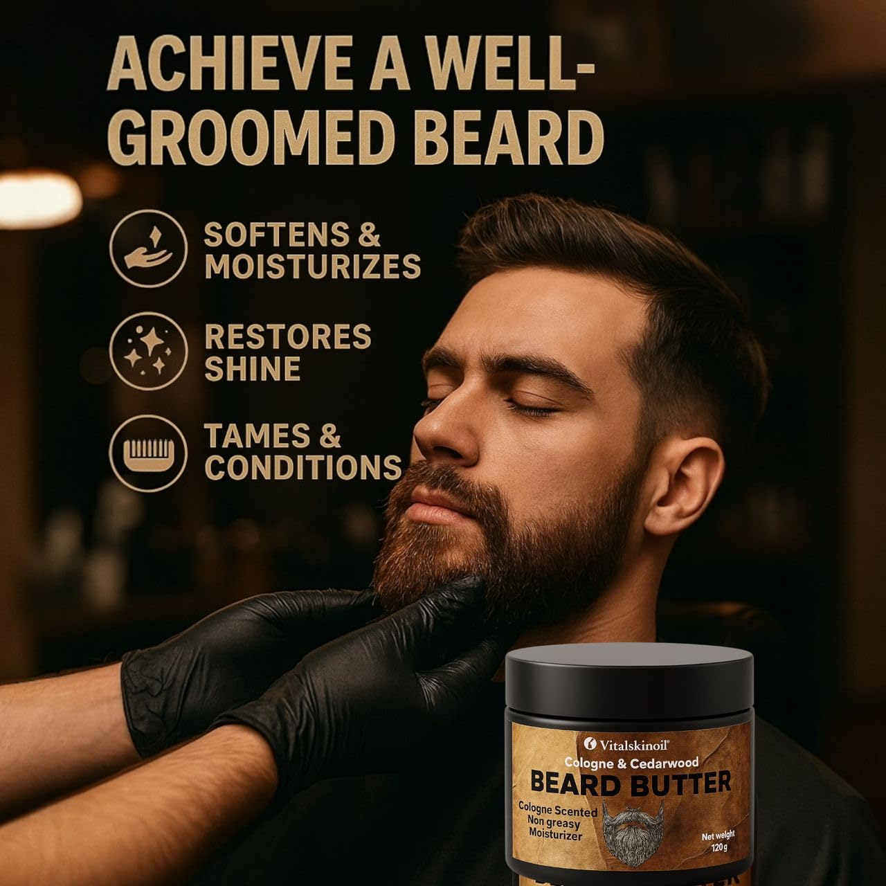 Beard Butter for Men, Cologne Scent, Non-Greasy Conditioning grooming Beauty and Personal Care VITALSKINOIL