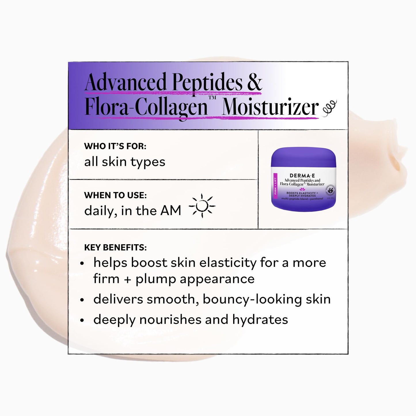 Derma E Advanced Peptides and Vegan Flora-Collagen Night Moisturizer - Hydrating Topical Facial Cream Improves Elasticity and Reduces Appearance Beauty & Personal Care Derma E