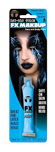 Tinsley Transfers FX Makeup - Face and Body Paint - Water-Based Cream - 7g / 0.24 oz Tube (DayGlo Electric Blue) Beauty & Personal Care Tinsley Transfers