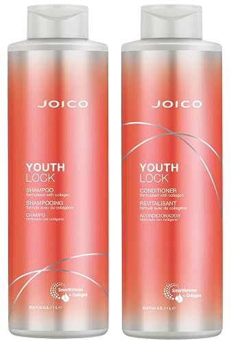 YouthLock Shampoo & Conditioner Set Formulated with Collagen | Youthful Body & Bounce | Reduce Breakage & Frizz | Free of SLS/SLES Sulfates | 33.8 Fl Beauty & Personal Care Joico
