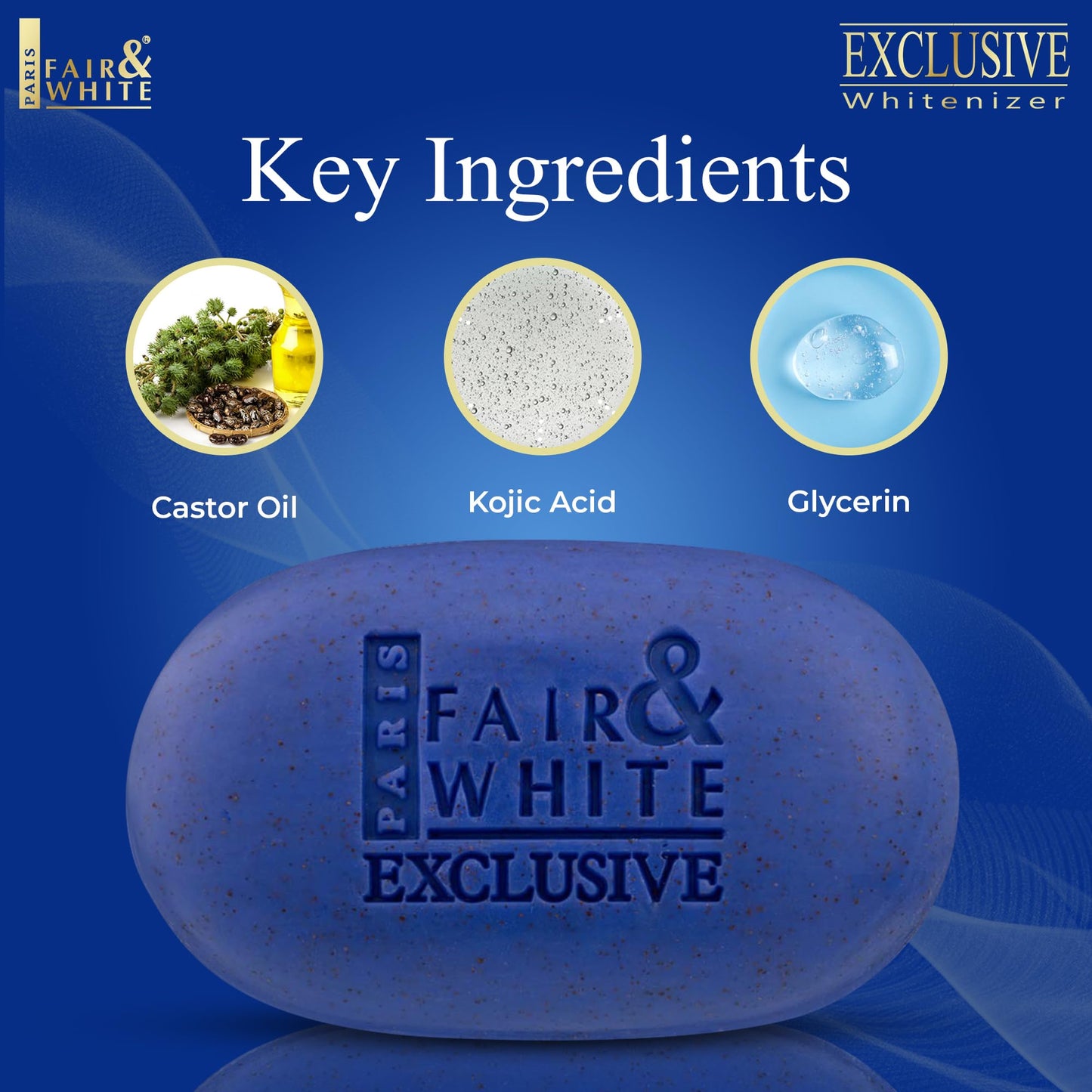 FAIR & WHITE Exclusive Exfoliating Soap, 200g / 7oz - Moisturizing Bar Soap For Face and Body Beauty & Personal Care FAIR & WHITE