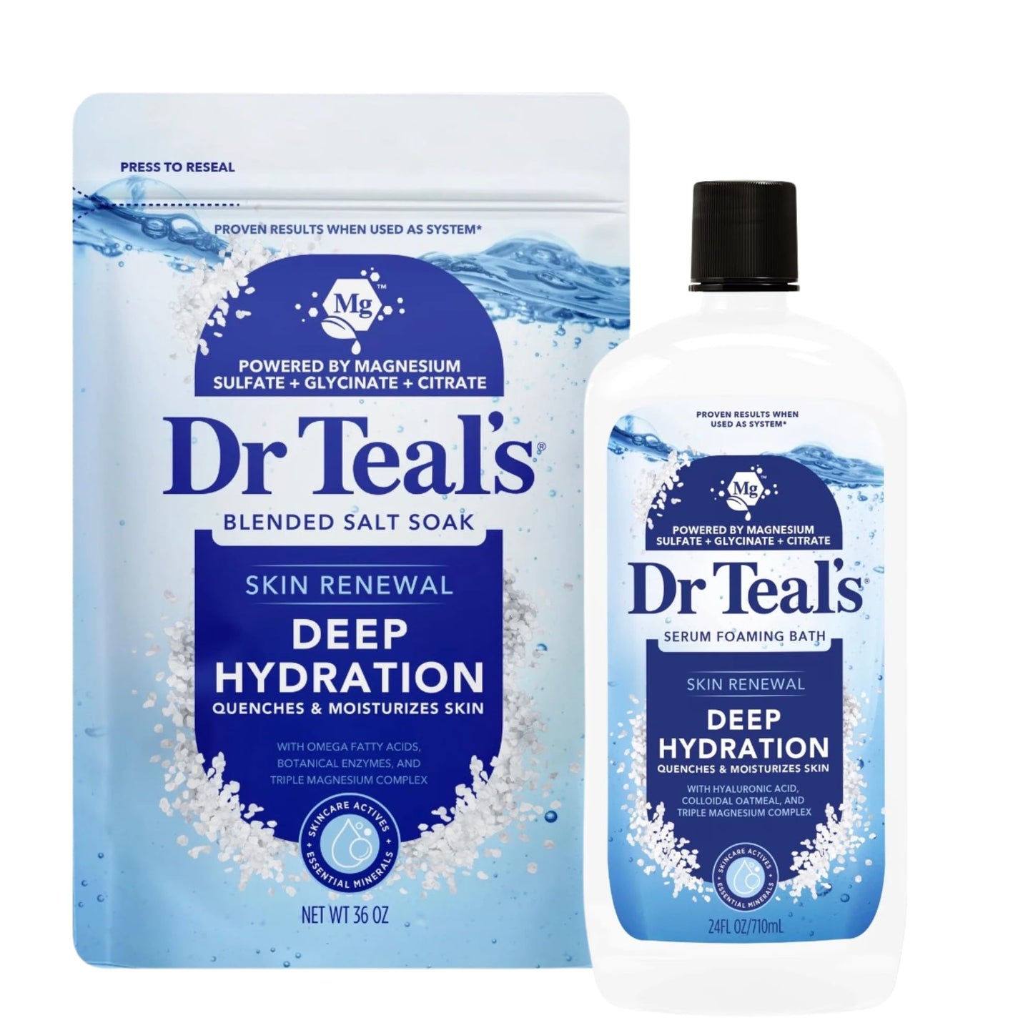 Dr Teal's Skin Renewal Deep Hydration Blended Salt Soak and Serum Foaming Bath, Limited Edition Beauty and Personal Care Dr Teal's