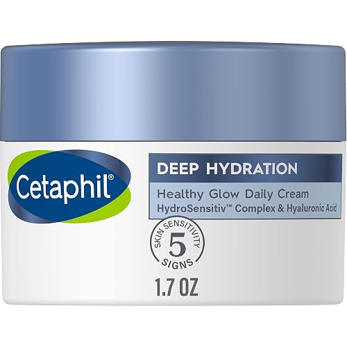 Cetaphil Deep Hydration Fragrance Free Healthy Glow Daily Face Cream, 1.7 oz, 48Hr Dry Skin Face Moisturizer for Sensitive Skin, With Hyaluronic Acid Beauty & Personal Care Cetaphil