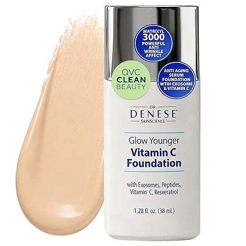 Dr. Denese Glow Younger Vitamin C Foundation 1.28 oz - Lightweight Coverage for Radiant & Youthful Glow - Natural Finish Makeup with Vitamin C Beauty & Personal Care Dr. Denese