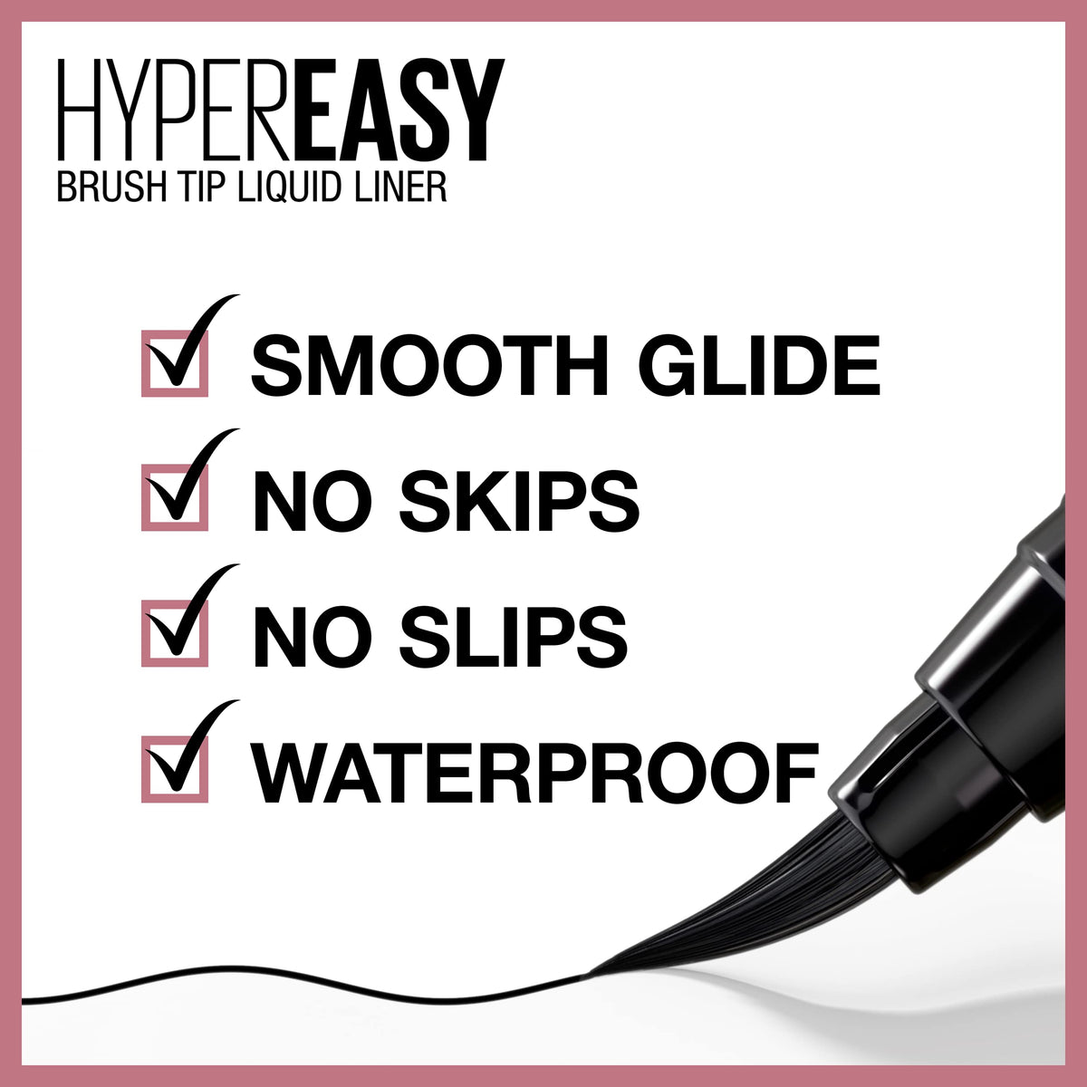MAYBELLINE New York Hyper Easy Liquid Pen No-Skip Waterproof Eyeliner, Satin Finish, Pitch Brown Beauty & Personal Care MAYBELLINE