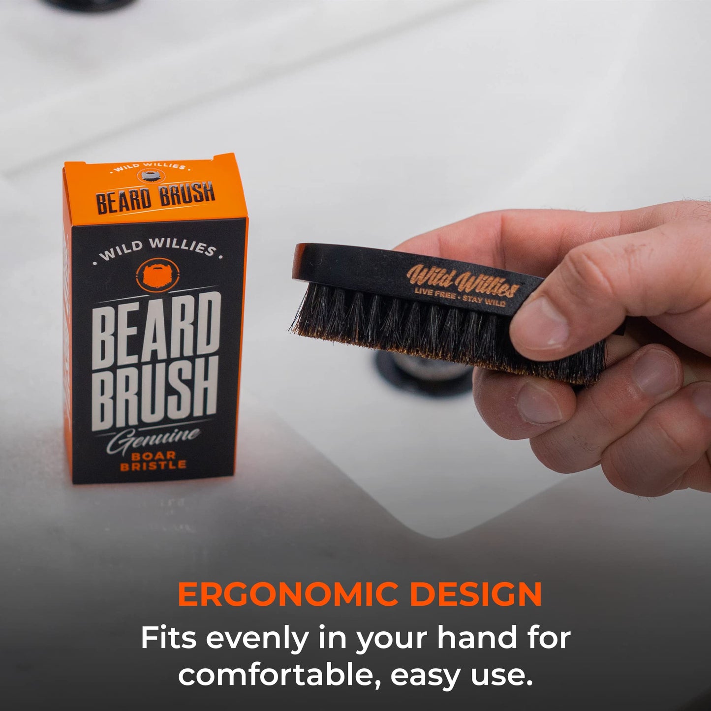 Wild Willies Natural Boar Bristle Brush for Hair & Beard - Multipurpose Boar Bristle Hair Brush for Grooming Slick Back Hair, Beard, and Mustache Beauty & Personal Care Wild Willies