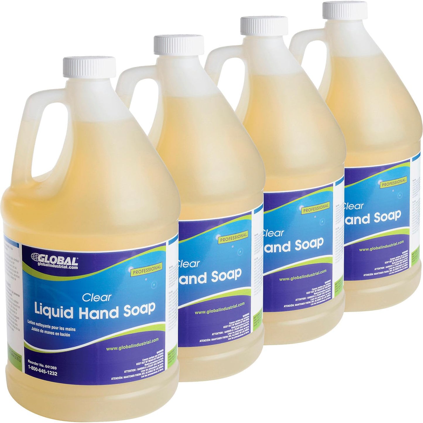 Global Industrial General Purpose Liquid Hand Soap, Floral Scented, Clear, 1 Gallon Bottle, 4/Bottles, Commercial & Industrial Liquid Hand Soap Refill Beauty & Personal Care Global Industrial