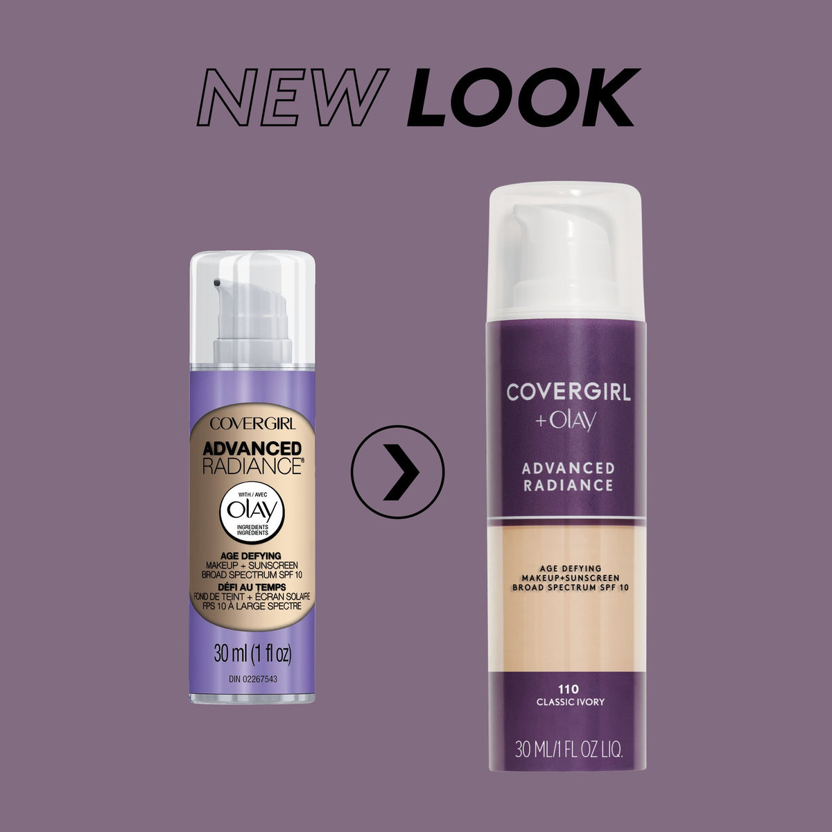 COVERGIRL, Advanced Radiance Age Defying Liquid Foundation, Ivory, 1 Count