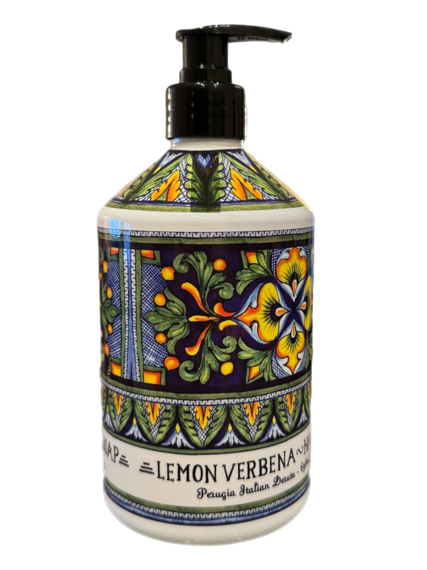 Deruta Perugia Italian Lemon Verbena Hand Soap - Perfect Kitchen Decor Soap - Organic Liquid Hand Soap with Italian Soap Dispenser - Bathroom or Beauty & Personal Care Deruta