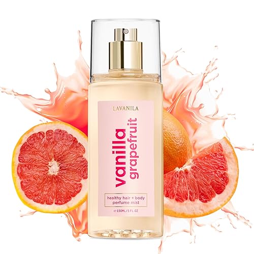 Lavanila Vanilla Grapefruit Healthy Hair + Body Perfume Mist, 5 Fl Oz - Bright & Uplifting Fragrance Spray Formulated with Jojoba Oil, Madagascar Beauty & Personal Care Lavanila