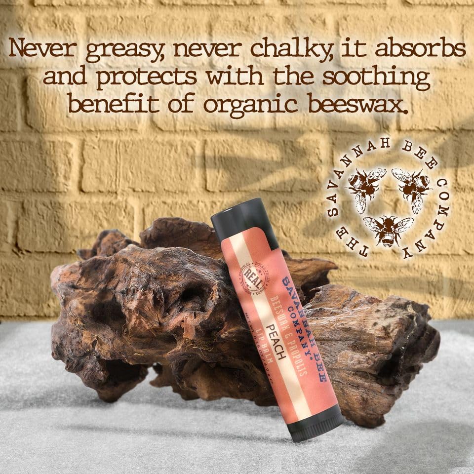 Savannah Bee Company Honey Lip Balm - Moisturizing Lip Balm for Dry and Chapped Lips - Hydrating Lip Care with Honey & Beeswax Beauty & Personal Care Savannah Bee Company