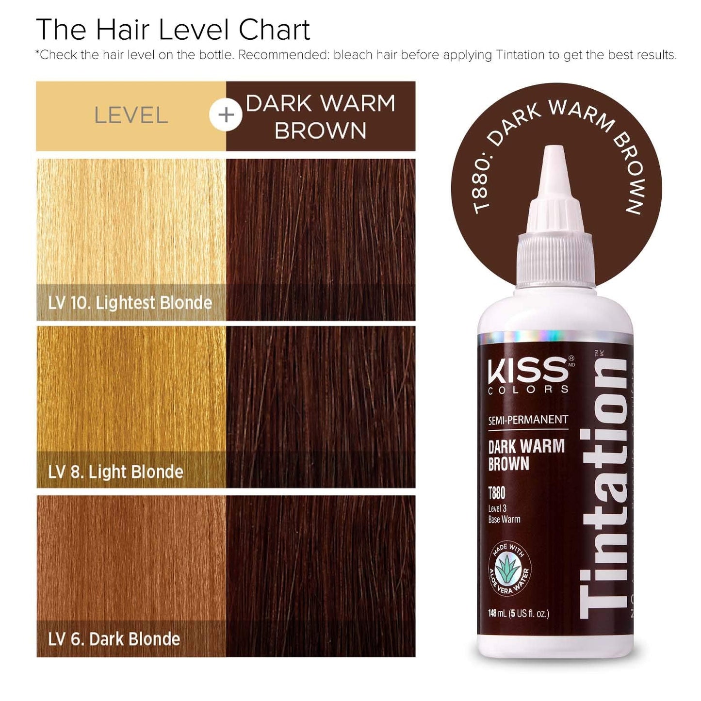 Red by Kiss Tintation Semi-Permanent Hair Color, Aloe Vera Water Based, Argan Oil, Olive Oil, Collagen & Keratin, Long-Lasting Color Dye (Dark Warm Beauty & Personal Care Red By Kiss