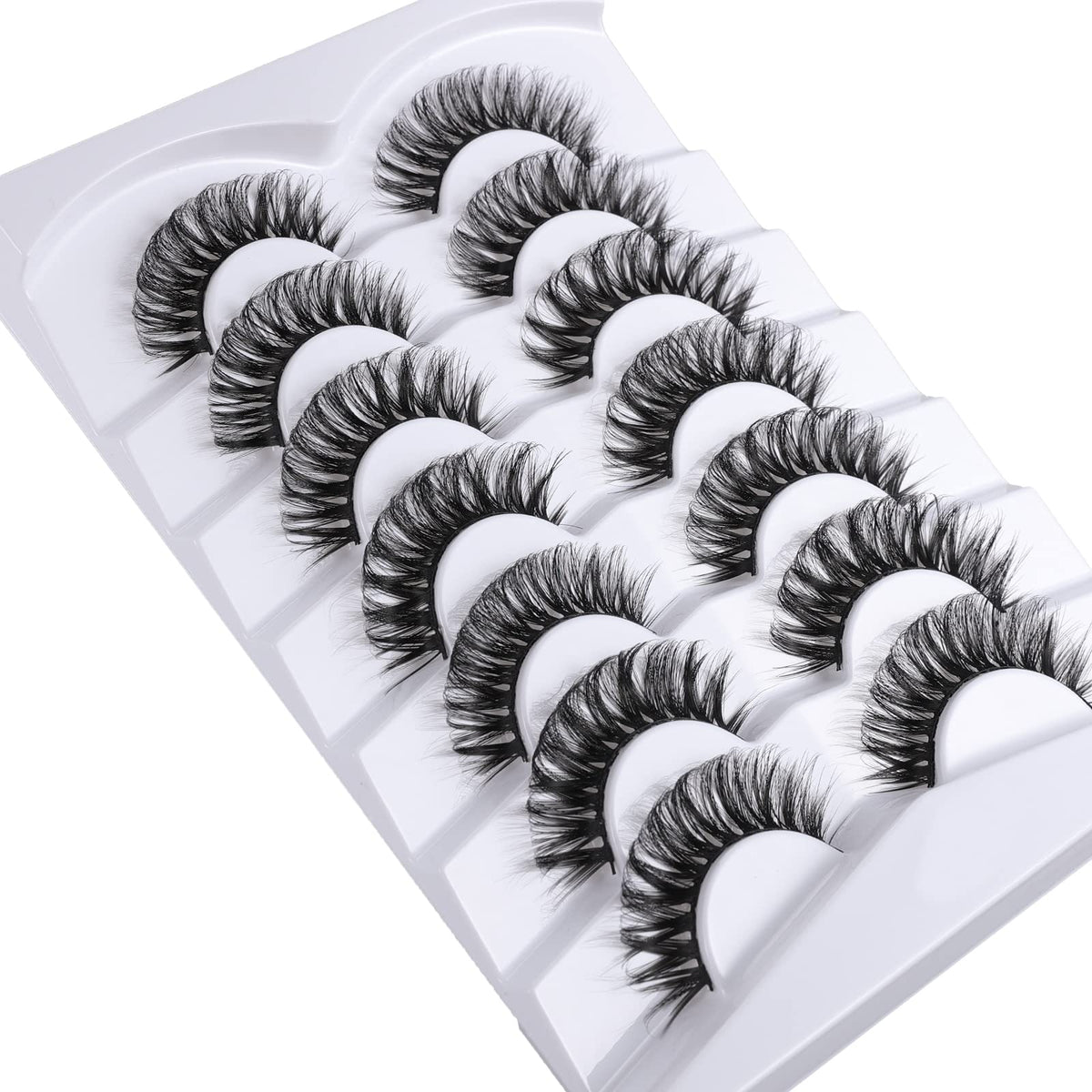Mebver Russian Strip Lashes False Eyelashes Cat Eye Lashes Faux Mink Lashes Natural Look Fake Eyelashes Fluffy Wispy Lashes That Look Like Extensions Beauty & Personal Care Mebver