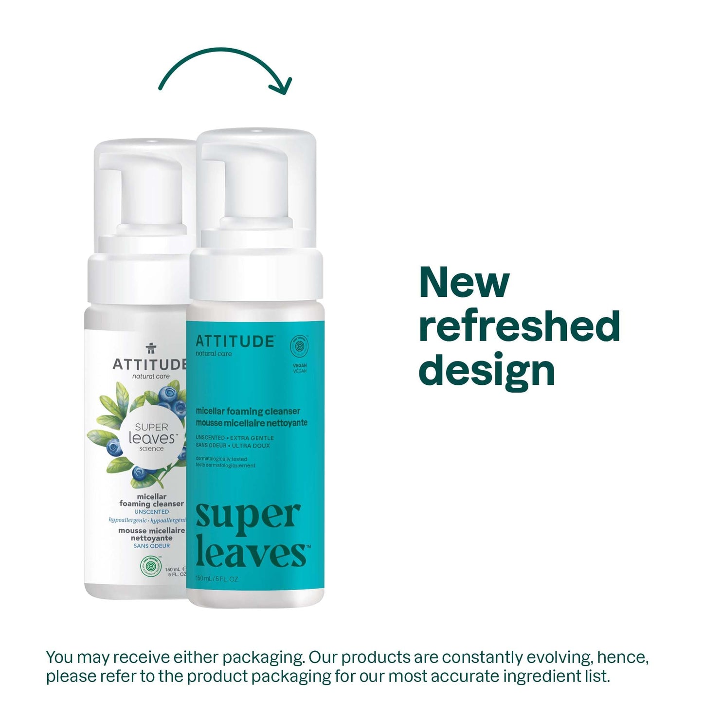 ATTITUDE Micellar Foaming Facial Cleanser, EWG Verified, Dermatologically Tested, Plant and Mineral-Based, Vegan, Unscented, 5 Fl Oz Beauty & Personal Care ATTITUDE
