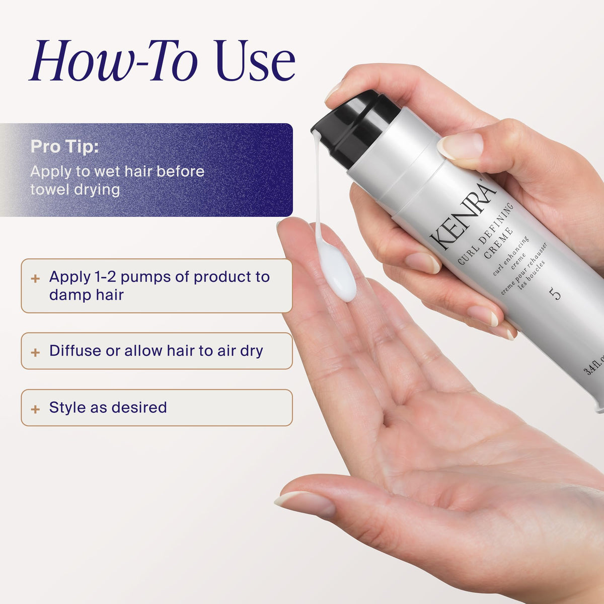 Kenra Professional Curl Defining Crème 5 | Texture Enhancing Styler | Tames Frizz & Flyaways | Refines and Seperates Curls & Waves | Helps Resist