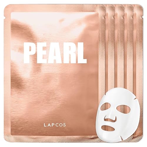 LAPCOS Pearl Sheet Mask, Daily Face Mask with Probiotics to Clarify Skin, Korean Beauty Favorite, 5-Pack Beauty & Personal Care LAPCOS