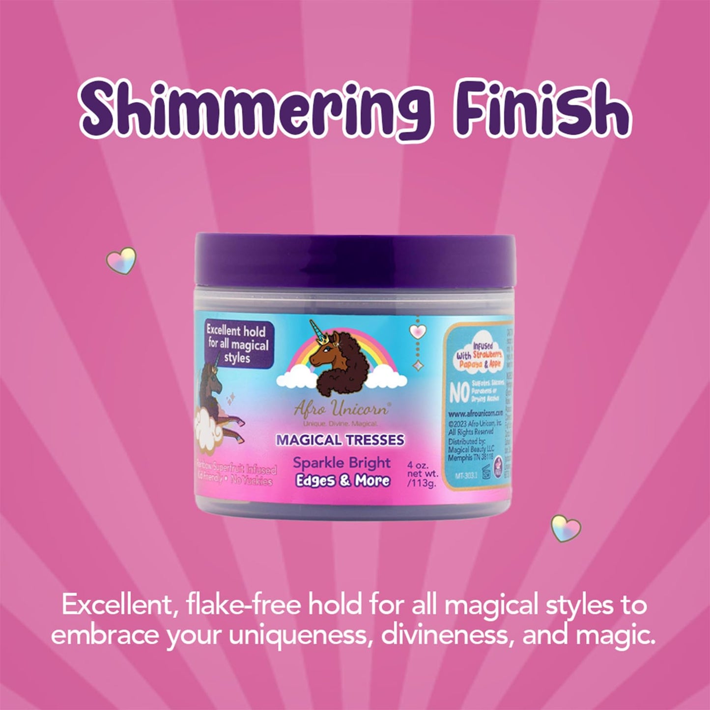 MAGICAL TRESSES by Afro Unicorn - Sparkle Bright Edges & More - Edge Control for Braids, Twists, and Ponytails - Controls Edges and Flyaways, 4 oz Beauty & Personal Care MAGICAL TRESSES