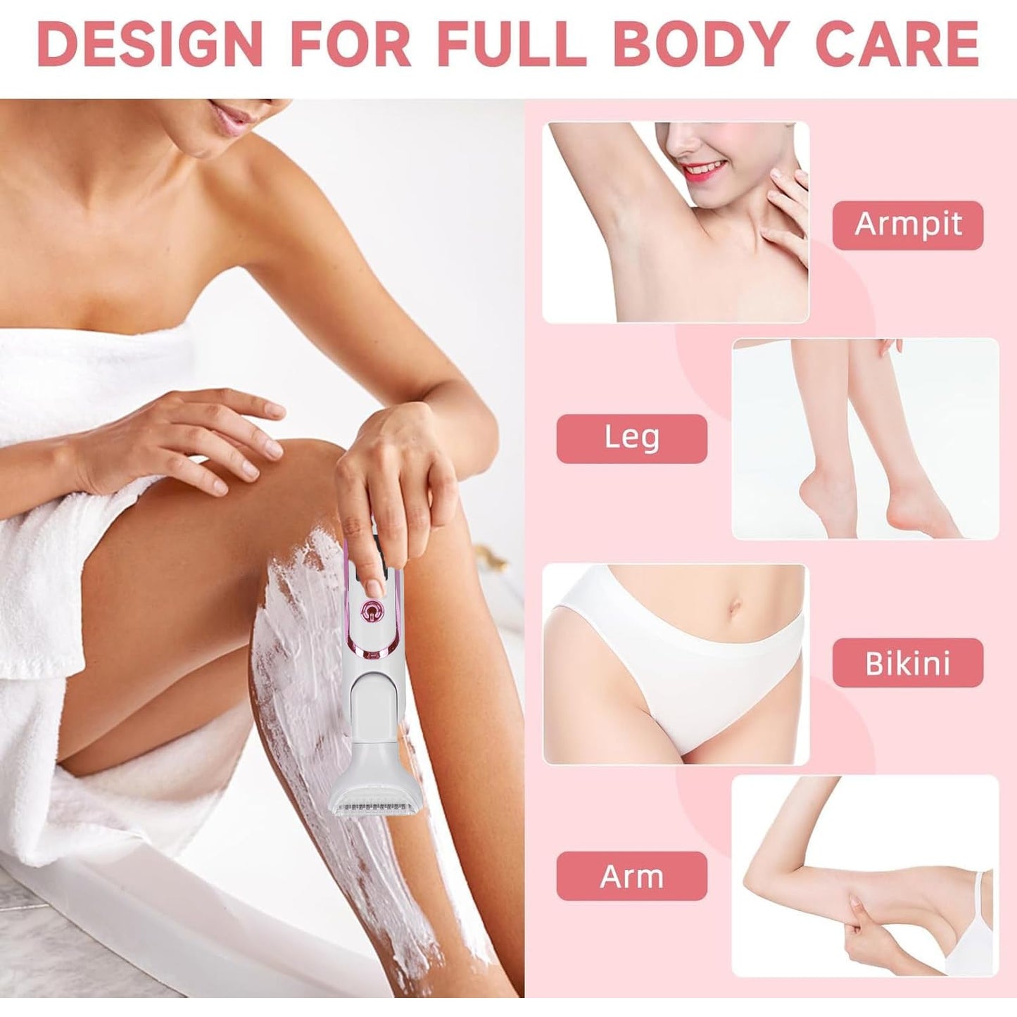 TARSHYRY 5 in 1 Bikini Trimmer for Women, Wet Dry Electric Razors for Shaving, Cordless Rechargeable Pubic Hair Trimmer with Replaceable Heads LED Beauty and Personal Care TARSHYRY