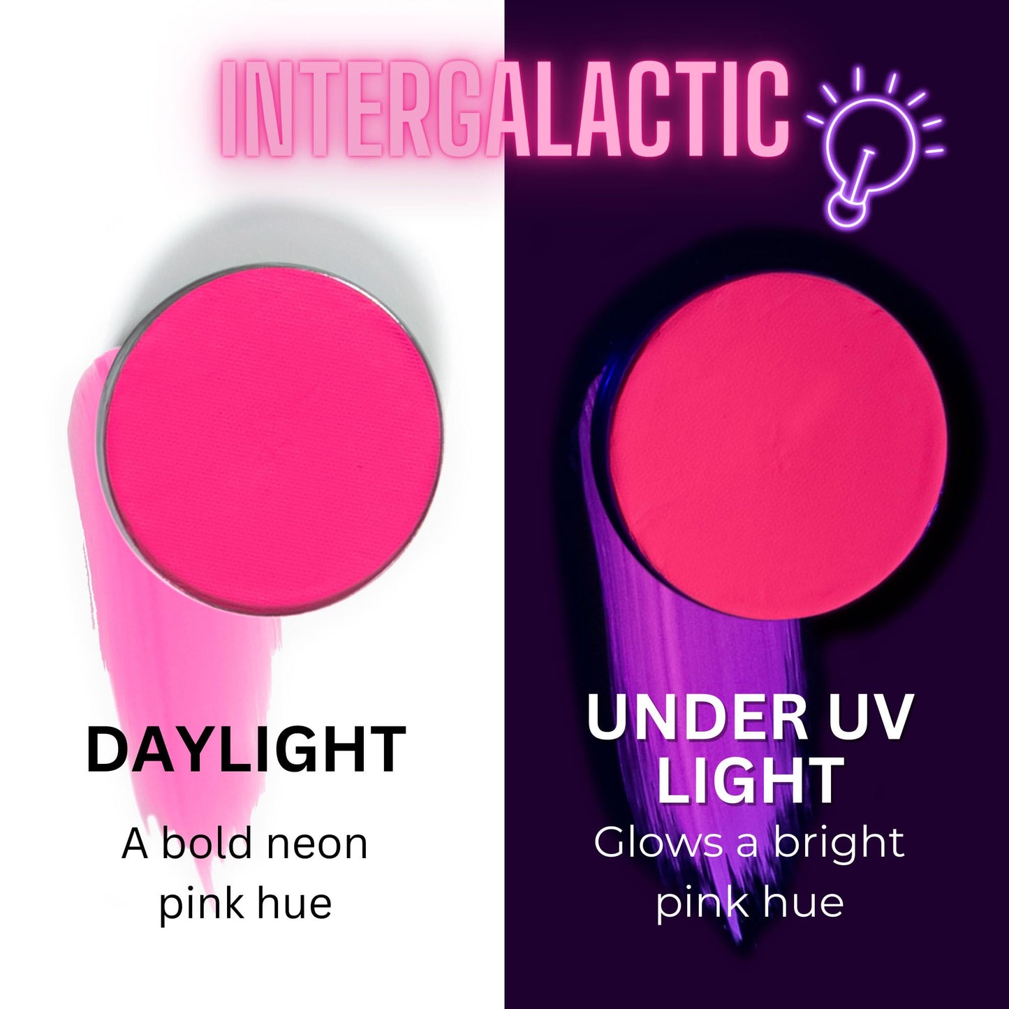 Mehron Paradise FX UV Neon Glow - Intergalactic - Neon Pink/Coral UV 0.25 oz | Pro Water-Activated Shimmer Paint for Raves, Costumes, SFX, Halloween Beauty & Personal Care Mehron