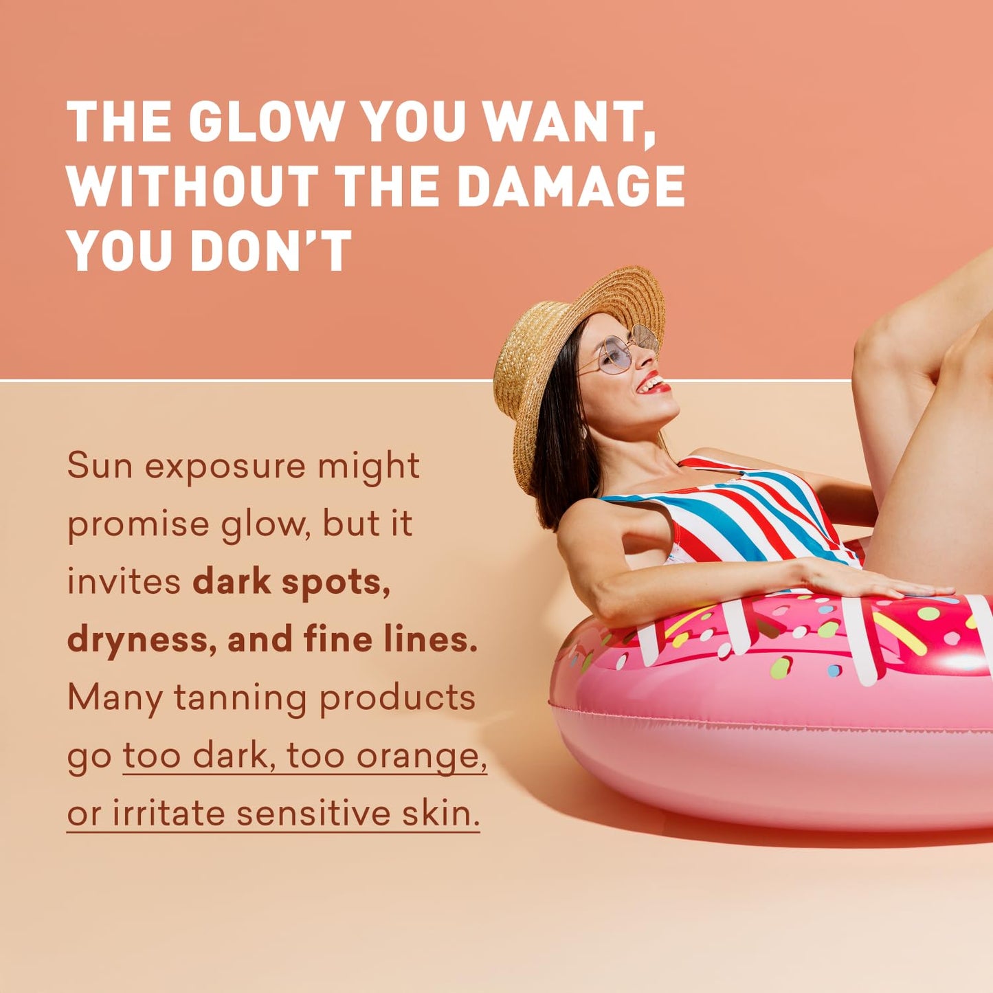 Sunless Tanning Lotion - Light to Medium tones | Indoor Self- Tanner | Body Tanning Lotion | Sun- Kissed Glow| Bronzer Lotion For All Skin Types |Just Beauty & Personal Care Just Nutritive