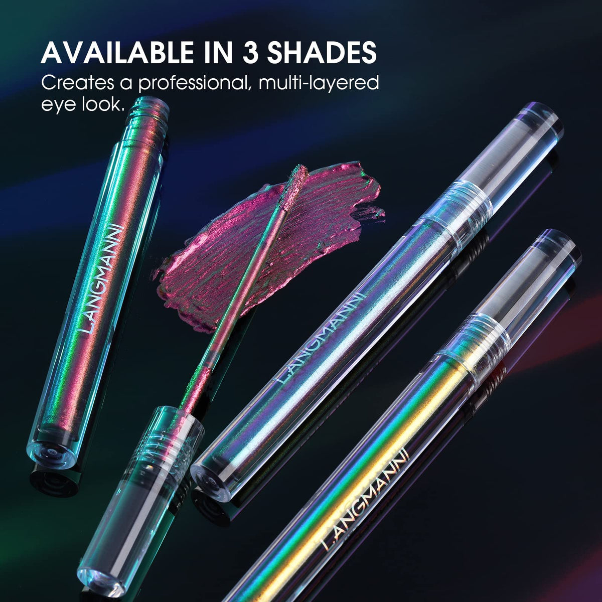BIOKUSY 3 Colors Metallic Liquid Chameleon Eyeshadow, Multi-Dimensional Eye Looks, Long-lasting Holographic Glitter Multichrome Eyeshadows Makeup Beauty & Personal Care BIOKUSY