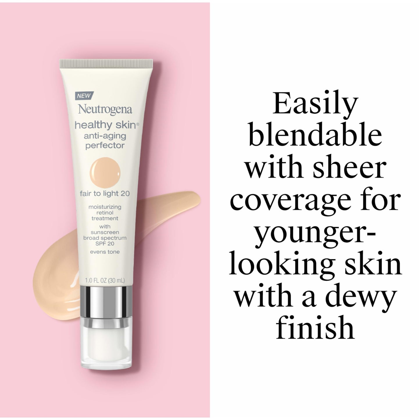 Neutrogena Retinol Treatment and Tinted Facial Moisturizer, Healthy Skin Anti-Aging Perfector with Broad Spectrum SPF 20 Sunscreen with Titanium Beauty & Personal Care Neutrogena