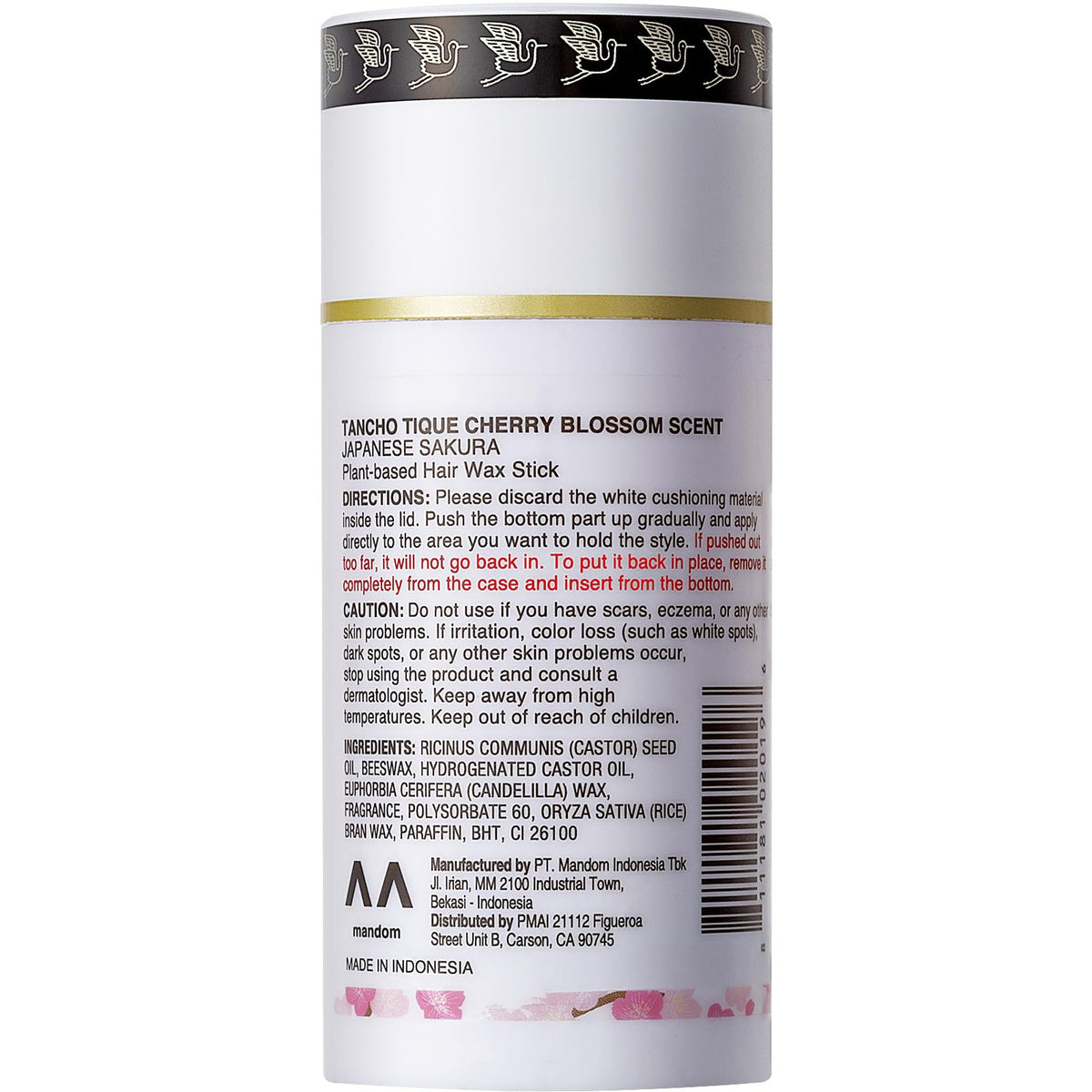 Gatsby Tancho Hair Styling Wax Stick Japanese Cherry Blossom Scent 3.5 ounce (100 grams) All Hair Types, Special Edition High-Grade Plant-based Pomade
