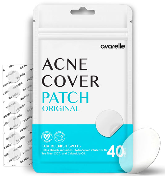 AVARELLE Cover Patches (40 Count) Absorbing Hydrocolloid Spot Cover with Tea Tree Oil, Calendula Oil and Cica, Certified Vegan, Cruelty Free Beauty & Personal Care AVARELLE