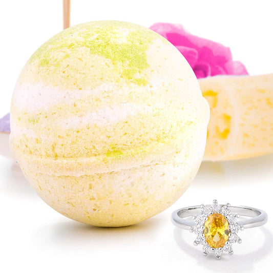 Bauble Bomb's Pina Colada Jewelry Surprise Deluxe X Large 9 oz Bath Bomb Fizzies Made in USA, Cruelty Free! Ring Size 09 Beauty and Personal Care Kate Bissett