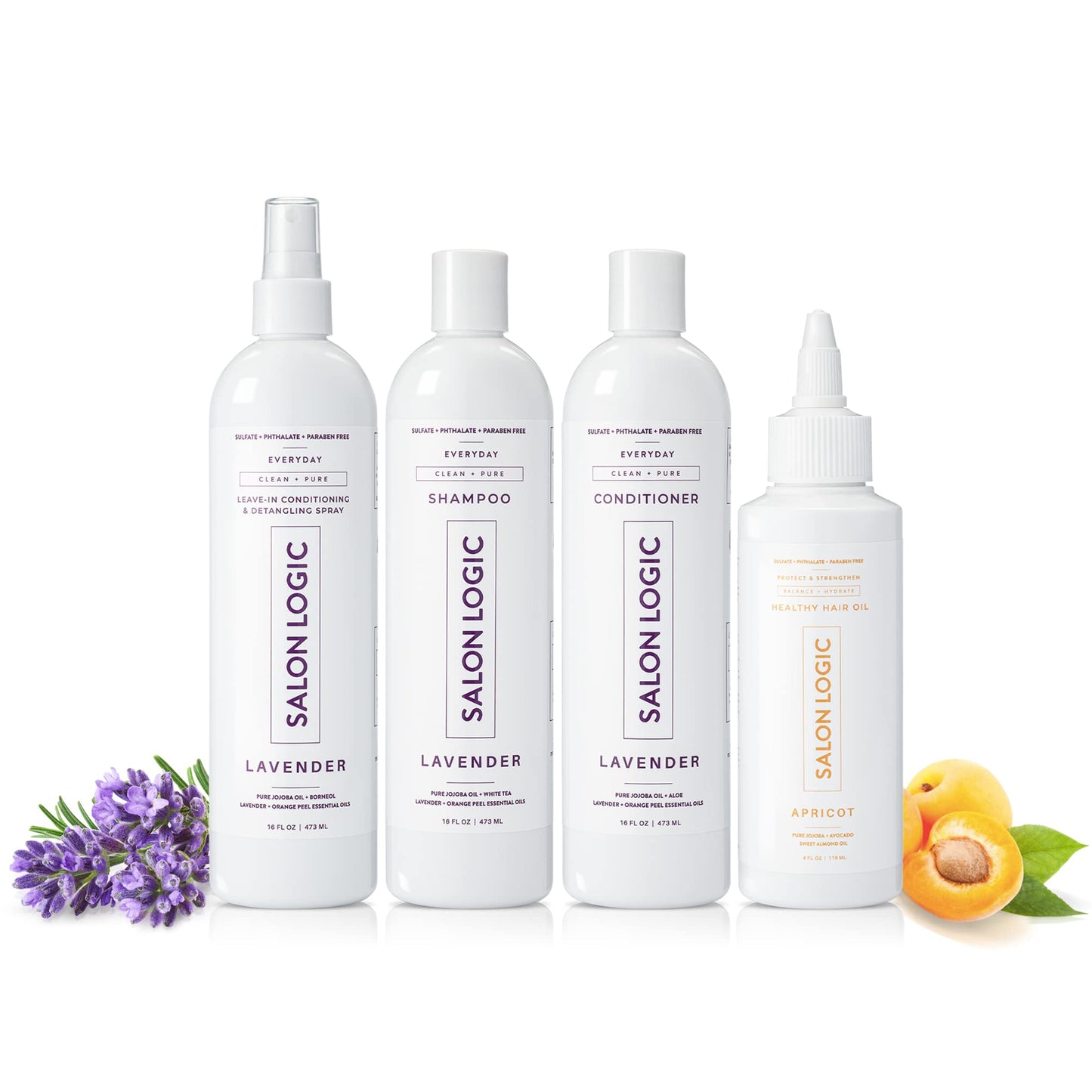 SalonLogic Shampoo, Conditioner, Spray, & Oil Set - Salon Quality, Keratin treatment, Naturally Scented, Hydrating, Moisturizing, Cleansing Treatment Beauty & Personal Care SalonLogic