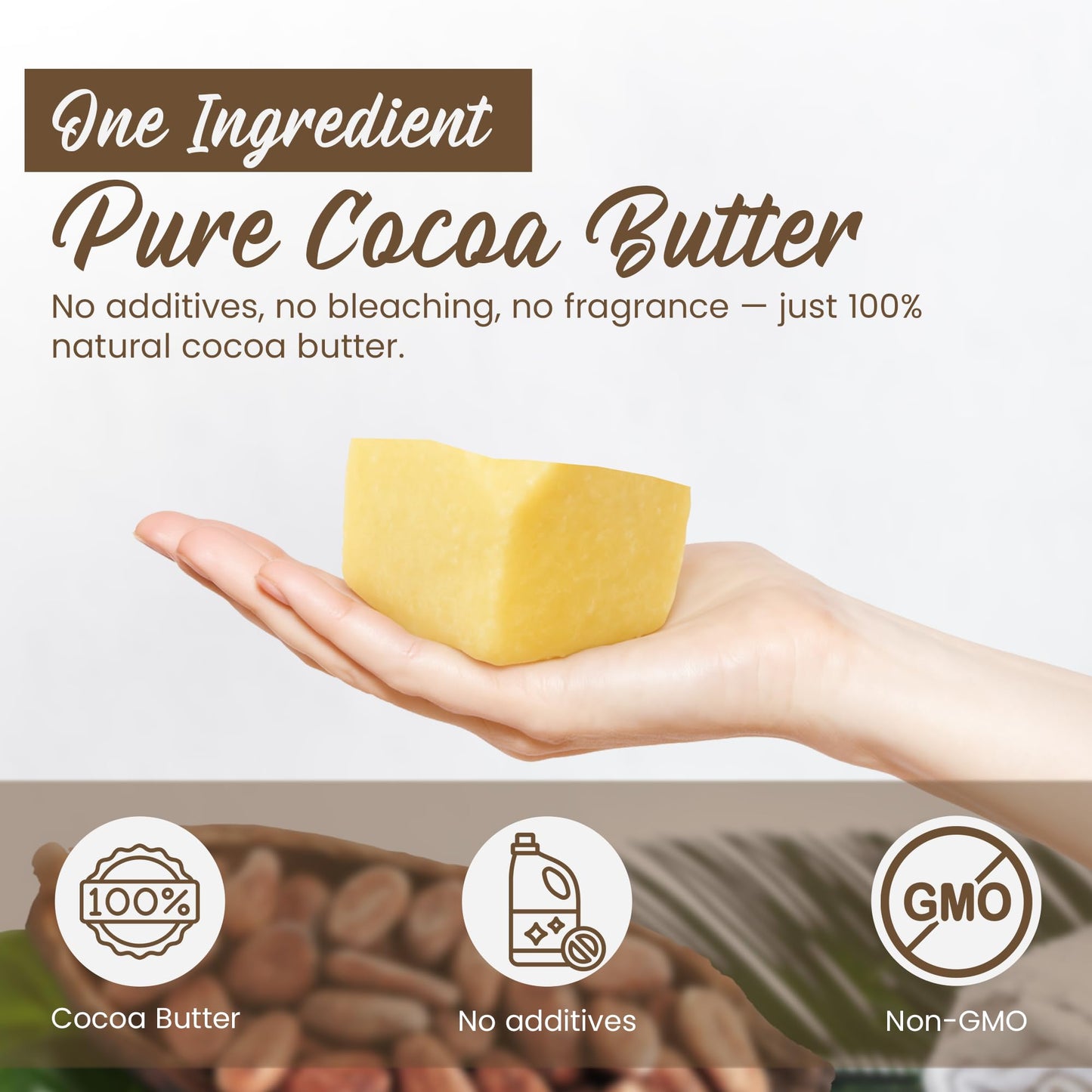 2 Lb Cocoa Butter: Pure, Raw, Unprocessed. Incredible Quality and Scent. Use for Lotion, Cream, Lip Balm, Oil, Stick, or Body Butter. NON-GMO By Beauty & Personal Care SAAQIN
