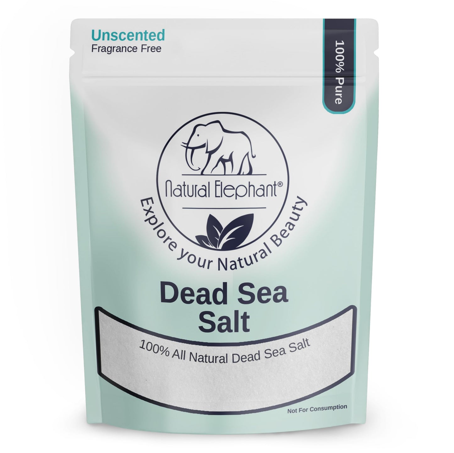 Natural Elephant Dead Sea Salt for Soaking & Bathing - 5 Pound Bag (80oz) - Fine Grain - 100% Natural and Pure Beauty and Personal Care Natural Elephant