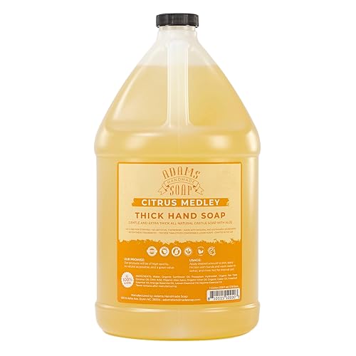 Adams Handmade Soap Thick Organic Castile Liquid Hand Soap 1 Gallon Refill - Citrus Medley Beauty & Personal Care Adams Handmade Soap
